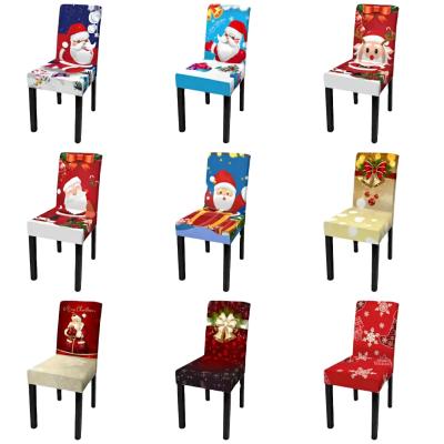 China Durable Christmas Elastic Stretch Chair Cover 3D Printed Slipcover Kitchen Seat Cover For Furniture Protector Festival Home Decoration for sale