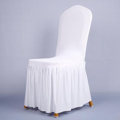 China Durable Milti-colors Wedding Spandex Chair Cover With Elastic Skirt Seat Protector Stretch Party Hotel Banquet Furniture Decoration for sale