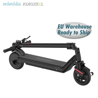 China Suspension on front and rear wheel ready to board EU warehouse electric kick scooter Mimida 856P 36V 350W electric scooter with solid tire for sale