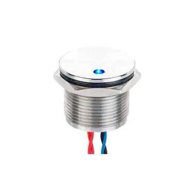 China Stainless Steel 16mm Dot Blue Led 12V Piezo Momentary Contact IP68 Waterproof Switch For Boat for sale