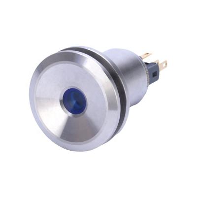 China 22mm Modern Stainless Steel Illuminated Waterproof Momentary 1NO1NC Push Button For Toilet for sale