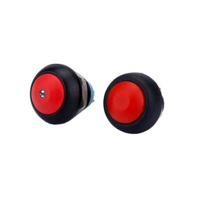 China Plastic Colored 12mm Domed Key Point 1NO Plastic Momentary Led Push Button Switch for sale