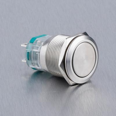 China Industrial Control New Arrival Stainless Steel 15A 4pin Momentary Bipolar Current Starter Push Button Switch 22mm for sale