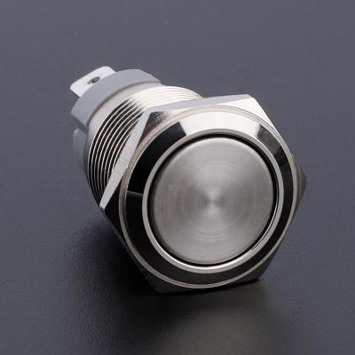 China 2021 Newcomer industrial momentary push button15A rest 2pins metal 16mm high current power electrical control switch for sale