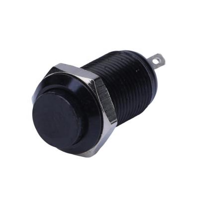 China Nickel Brass/Stainless Steel Latching 10mm Small ON OFF Start Metal Black Waterproof Push Button Switch for sale