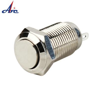 China Nickel 3 Brass 10mm Normally Closed Momentary Ip 65 Pin Waterproof Push Button Switch for sale