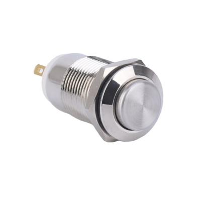 China Factory Price Nickel Brass IP65 Waterproof 12mm Mini Latching Self Lock ON Switch Push Button for sale