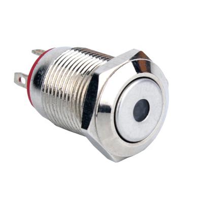 China Brass Nickel 12mm 1NO 4 Pin Led Illuminated Waterproof Push Button Momentary Switch for sale