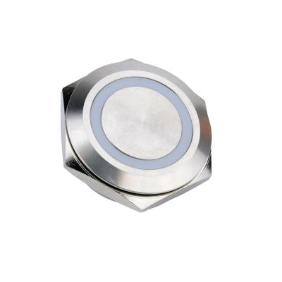 China Stainless Steel 30mm Metal Switch 12V 24V 110V 220V LED Lamp Illumination RING Led Signal Lamp Flashlight Momentary Button Switch for sale