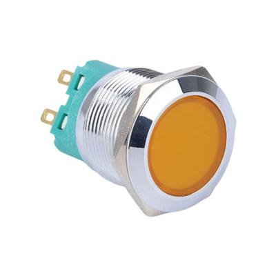 China Stainless Steel Anti-vandal IP67 Waterproof Membrane 12V LED Lighted 22mm Metal Momentary Push Button Switch for sale