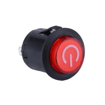 China Plastic Button High Power Red LED Illuminated 3 Pin Latching 22mm Plastic Push Button Switch for sale