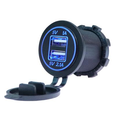 China Dual 2 USB Charger Socket Adapter Power Outlet 12V 24V Residential / Multipurpose Car Motorcycle for sale