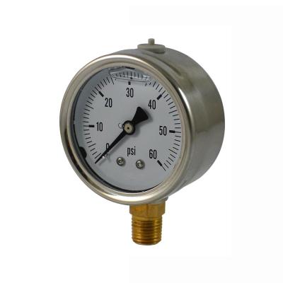 China Stainless steel 60psi cng 2.5inch pressure gauge oil filled pressure gauges for sale