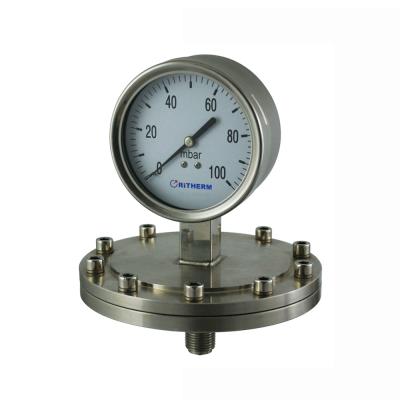 China Stainless Steel Case Bayonet Ring 100mm Stainless Steel Diaphragm Low Pressure Gauge for sale