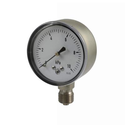 China Copper Electric Plating Capsule Pressure Gauge Case Mbar Low Pressure Gauge for sale