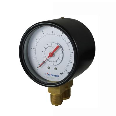 China dual indicators differential pressure gauge with bourdon tube 16001001 for sale