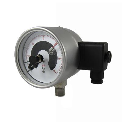 China All Stainless Steel 100mm Electric Contact Pressure Gauge for sale