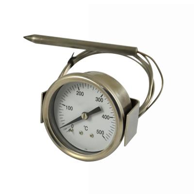 China Stainless Steel 63mm All Stainless Steel Industrial Capillary Gas Operated Oven Thermometer With U-clmp for sale