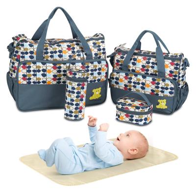 China Bag Tote Set - 5PCS Baby Water Resistant Diaper Bags For Mum for sale