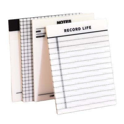 China Custom Creative Logo Self Adhesive 50 Covers Clear Waterproof Self Adhesive Memo Pad Pointed Lines Planner Note Sticky School Office for sale