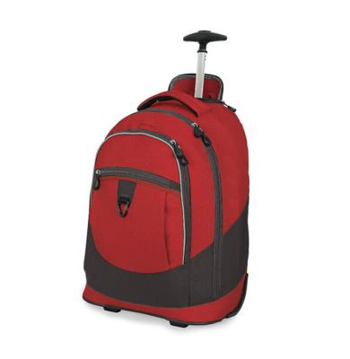 China trolley school backpack china supplier cheap polyester school travel bags backpack with trolley wheels for sale