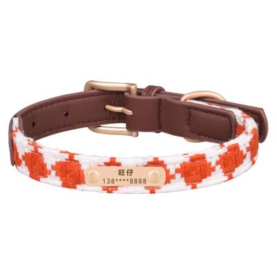 China Pet Factory Supplies Sustainable Custom Genuine Cotton Various Colors Simple Dog Collars for sale