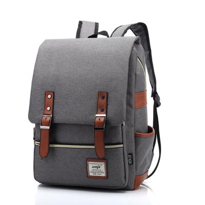 China Anti-Theft School College Backpack for Women Men Fashion Backpack Slim Travel Daypack, Vintage Laptop Backpack with USB Charging Port for sale