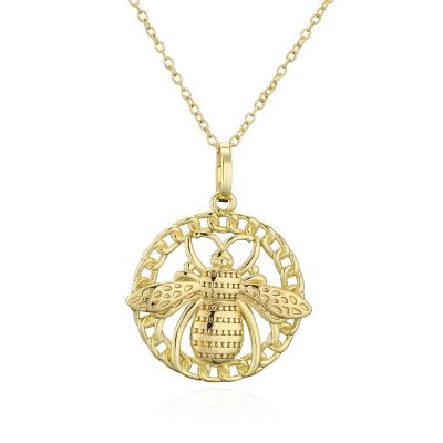 China Boho Brass Bee BOHEMIA Women's 18K Gold Jewelry Fashion Vintage Pendant Necklace for sale