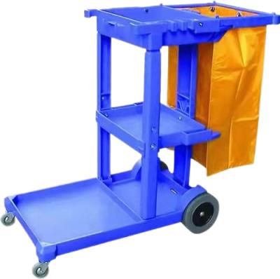 China Factory Outlet Commercial Multi-Function Portable Max Load 100kg Heavy Duty Floor Commercial Cleaning Trolley With Laundry Bag for sale