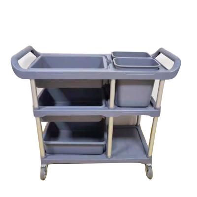 China Hotel Banquet Restaurant Manufacturer Supply Cleaning Trolley Hotel Cutlery Collection Trolley for Hotels for sale