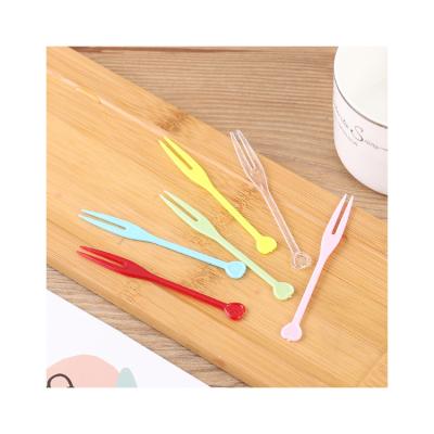 China China Supplier Wholesale Black Disposable Plastic Fruit Fork for sale