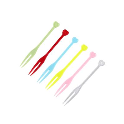 China New Style Disposable Bento Picks Kids Food Disposable Fruit Fruit Plastic Fork for sale