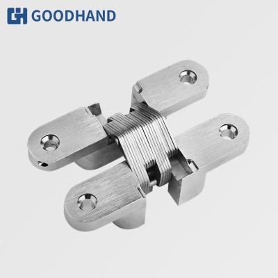 China OEM Modern Manufacturing Hinge Furniture Zinc Alloy Invisible Cross Door Hinge for sale