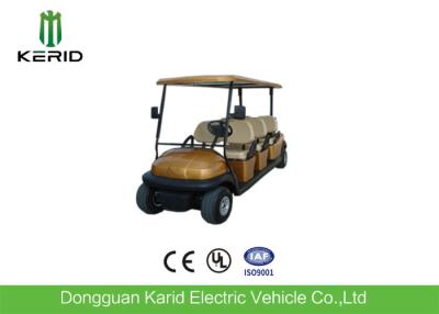 China Luxury Brown Color Electric Golf Carts Sightseeing Bus For Six Person Low Noise for sale