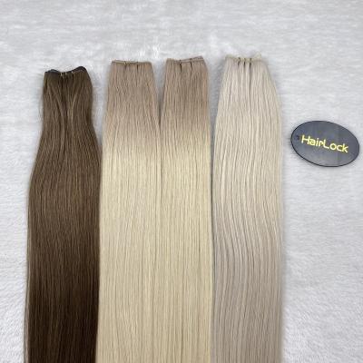 China Factory Wholesale 100% Genius Hair Extensions Good Quality Silky Straight Wave Virgin Human Hair Weft Extensions for sale