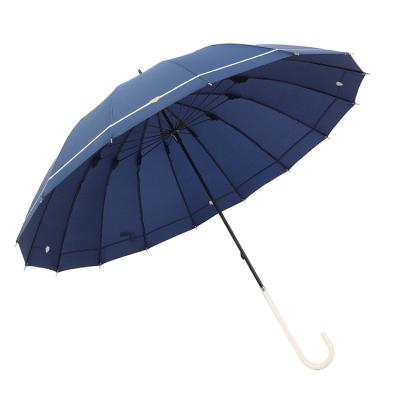 China 21inch Straight Ribs Umbrella 16 Traditional Manual Open Single Handle Long for sale