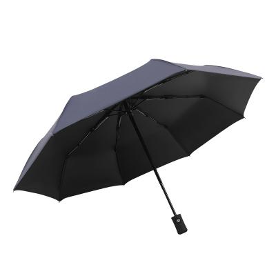 China Minimalist Umbrella Factory In China Automatic 3 Fold Umbrella, Black Coating Rain And Sun Fold Umbrella* for sale