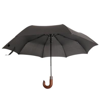 China China Custom Umbrella Logo 8 Ribs Traditional Umbrella Wood Handle Outdoor 3 Folds Umbrellas For Sale for sale