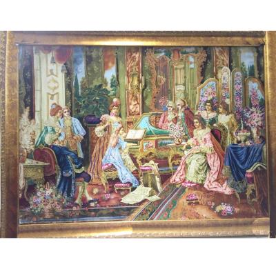 China Beautiful Classic 4x3ft Palace Handmade Persian Silk Washable On Silk Hand Knotted Wall Hanging Art Rug Covers for sale