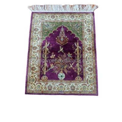 China 50x70cm Small Washable Hand Knotted Prayer Blankets Turkish Muslim Turkish Islam Prayer Rugs For Traveling Office Hotel Handmade Rugs for sale