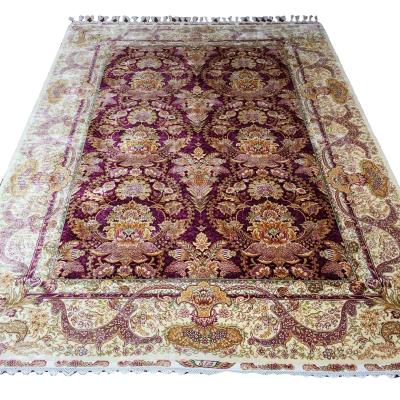 China Wedding Washable Purple 170x240cm Designer Rug Pakistani Handmade Silk Blankets Hand Knotted Turkish Indoor Indoor Outdoor Carpets Floor Area for sale