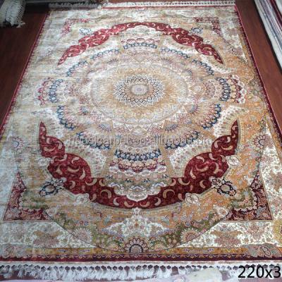 China 7 x 10ft washable red 260 rows turkish knots 100% handmade silk wedding rugs hand knotted perisan designer decorative area rugs hali for sale