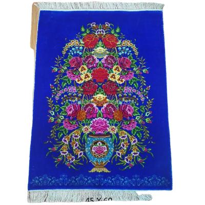 China Modern hand knottted keepsake rug in good quality handmade Persian silk flower designer rug blankets wall hanging decorative art washable for sale