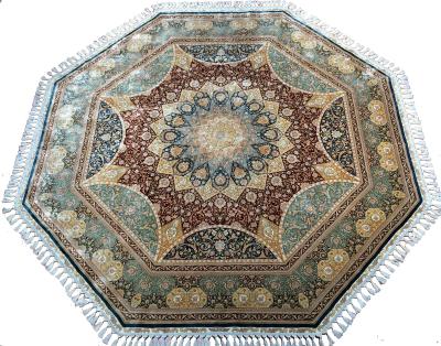 China Wholesale Price 9x9 Washable Octagonal Turkish Hand Knotted Rugs Modern Designer Handmade Persian Indoor Carpet Area Rug Hotel Office Rug for sale