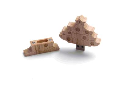 China La Navidad USB de madera pendrive, memoria USB 100mb para el regalo promocional en venta