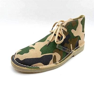 China Round Mens Camouflage Suede Leather Casual Shoes Low Price Desert Shoes Running Boots for sale