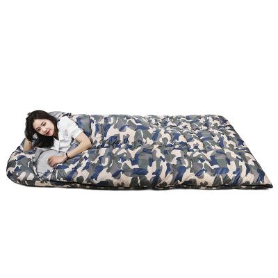 China Wholesale Product Sleeping Bag + Comforter + Double Cushion Sleeping Bag For Outdoor Travel For Adult Couples White Goose Down Sleeping Bag For Outdoor Camping for sale