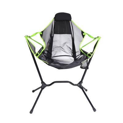 China Portable Easy Folding Ultralight Camping Rocking Chair Aluminum BBQ Folding Chair Moon Beach Fishing Chair for sale