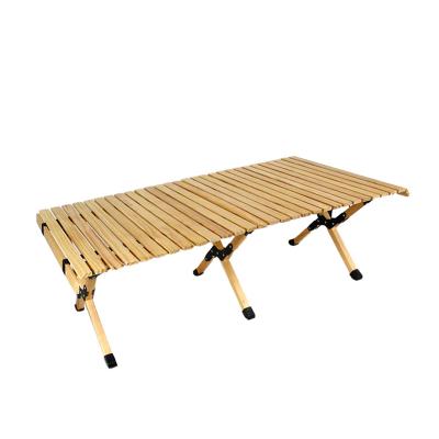 China Solid Wood Portable Functional Folding Table And Durable Material 2021 Hot Selling Outdoor Camping Folding Table Egg Roll Table Chairs for sale