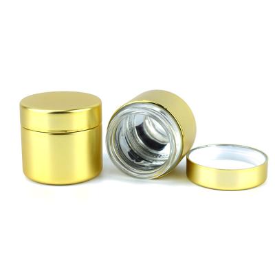 China Smell Proof Kid Safe Empty Kid Proof Gold Packaging Soft Type Plated Glass Jars For Dry Extract for sale